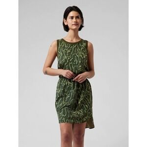 Athleta Rincon Printed Mini Dress Womens M Green Travel Resort Beach Vacation